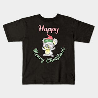 Cute Australia Koala Christmas Cartoon Kids T-Shirt